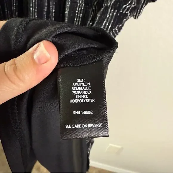 Torrid Black Metallic Lurex Stripe Wrap Dress 4X 12153634 - Picture 13 of 14